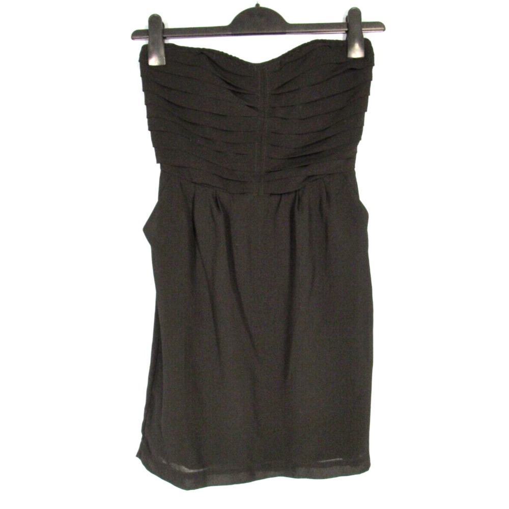 SPARKLE & FADE Urban Outfitters BLACK CHIFFON Strapless PLEATED Cocktail Dress 4